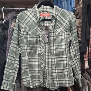 Simms Green Plaid Button-Up Shirt